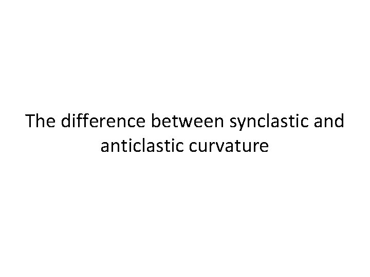 The difference between synclastic and anticlastic curvature 