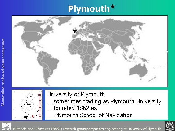 x not Portsmouth Marine fibre-reinforced plastics composites Plymouth University of Plymouth … sometimes trading