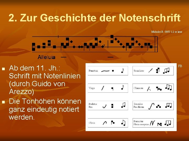 2. Zur Geschichte der Notenschrift Michelet B. GNU 1. 2 or later n n