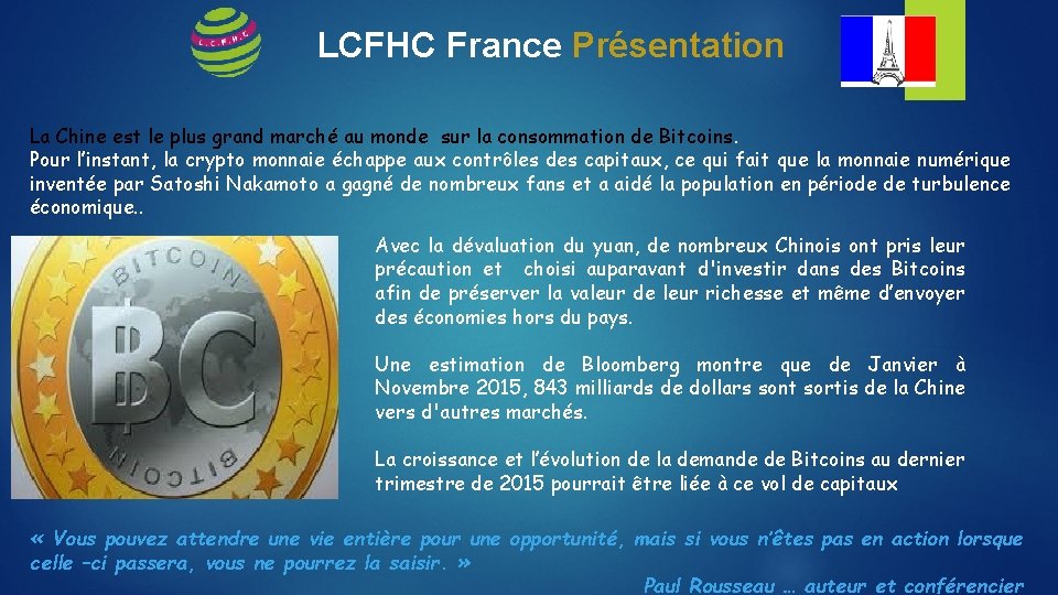 LCFHC France Présentation La Chine est le plus grand marché au monde sur la