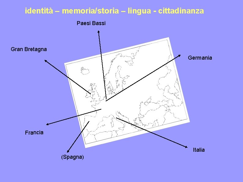 identità – memoria/storia – lingua - cittadinanza Paesi Bassi Gran Bretagna Germania Francia Italia