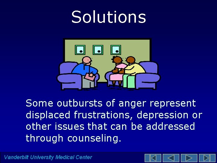 Solutions Some outbursts of anger represent displaced frustrations, depression or other issues that can Solutions Some outbursts of anger represent displaced frustrations, depression or other issues that can