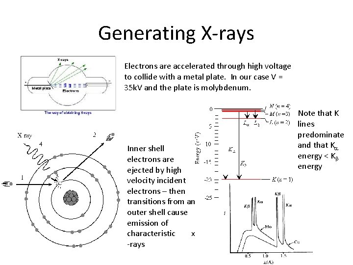 Generating X-rays Electrons are accelerated through high voltage to collide with a metal plate.