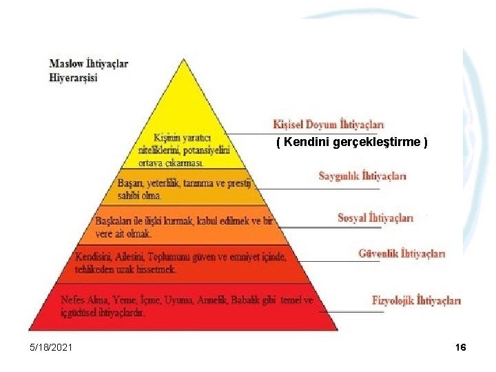 ( Kendini gerçekleştirme ) 5/18/2021 16 