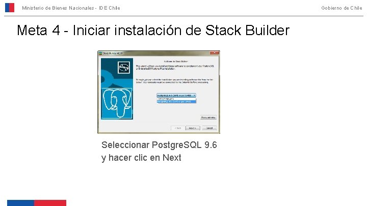 Ministerio de Bienes Nacionales - IDE Chile Meta 4 - Iniciar instalación de Stack