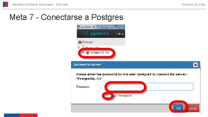 Ministerio de Bienes Nacionales - IDE Chile Meta 7 - Conectarse a Postgres Gobierno