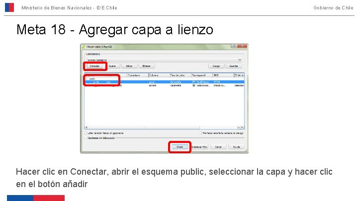 Ministerio de Bienes Nacionales - IDE Chile Gobierno de Chile Meta 18 - Agregar