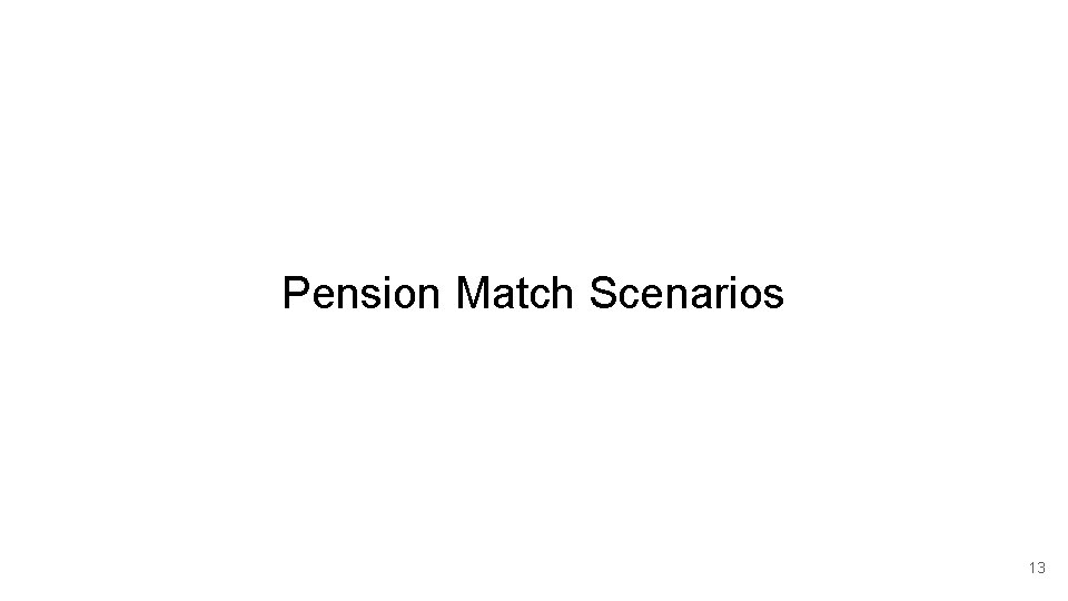 Pension Match Scenarios 13 