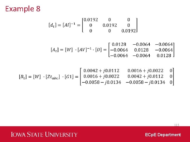 Example 8 115 ECp. E Department 