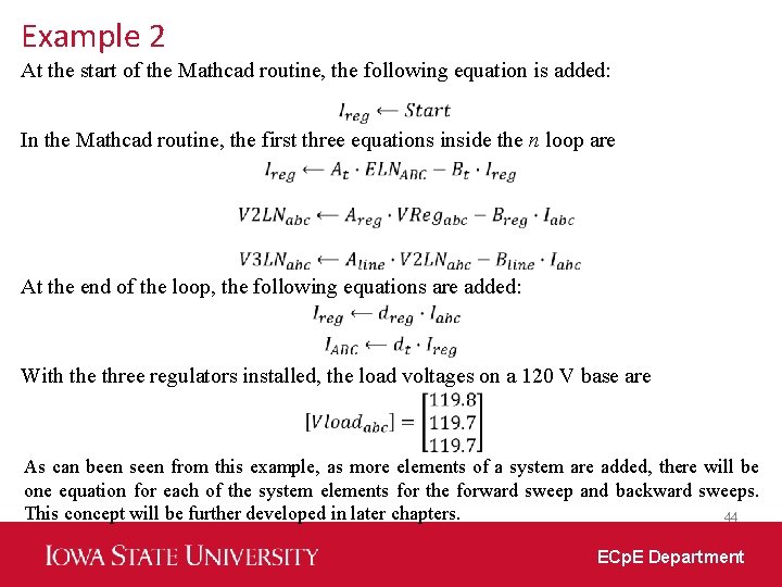 Example 2 At the start of the Mathcad routine, the following equation is added: