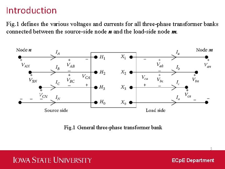 Introduction Fig. 1 defines the various voltages and currents for all three-phase transformer banks