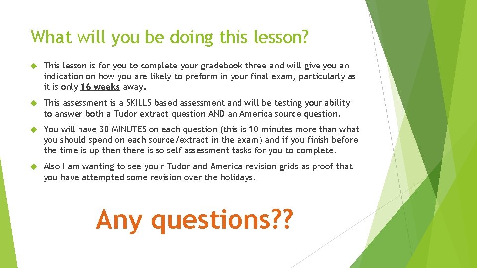 What will you be doing this lesson? This lesson is for you to complete
