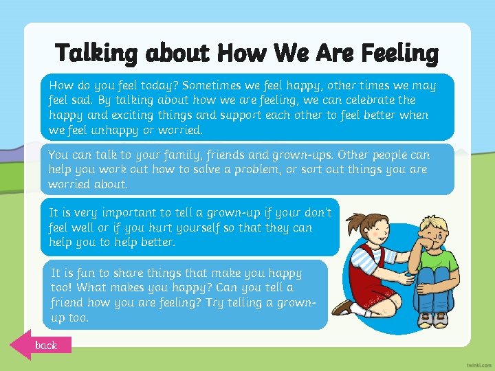 Talking about How We Are Feeling How do you feel today? Sometimes we feel