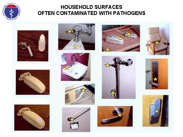 HOUSEHOLD SURFACES OFTEN CONTAMINATED WITH PATHOGENS 