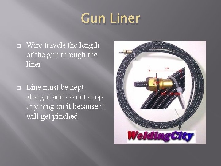 Gun Liner Wire travels the length of the gun through the liner Line must