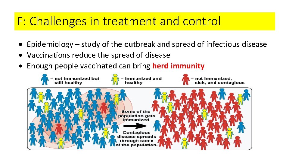 F: Challenges in treatment and control Epidemiology – study of the outbreak and spread