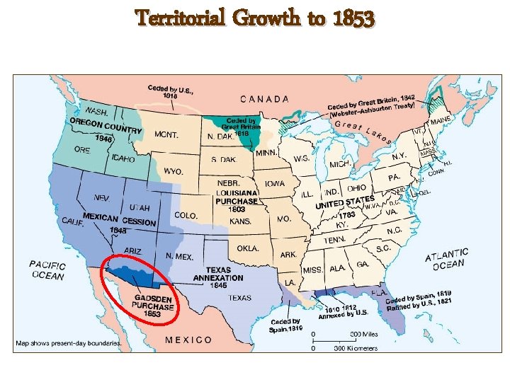 Territorial Growth to 1853 