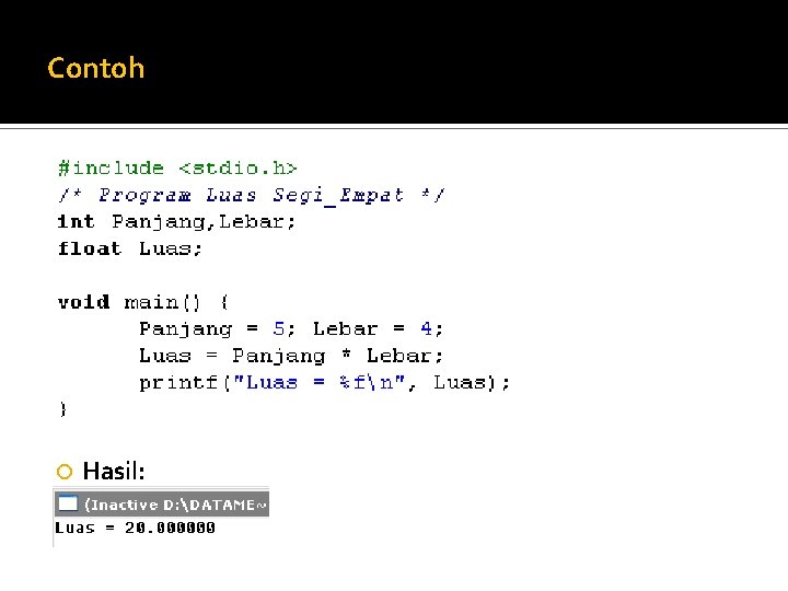 Contoh Hasil: 