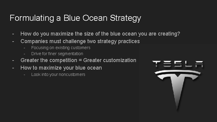 Formulating a Blue Ocean Strategy - How do you maximize the size of the