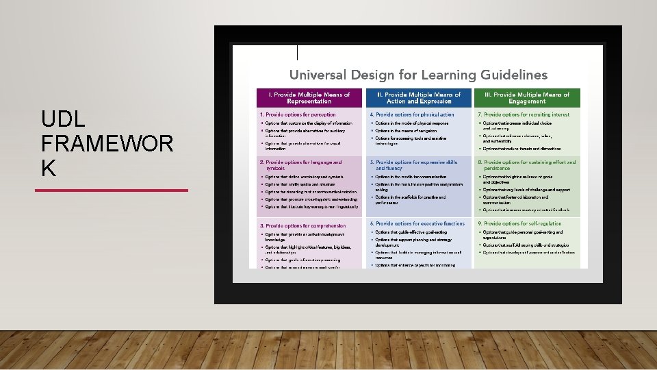 UDL FRAMEWOR K 