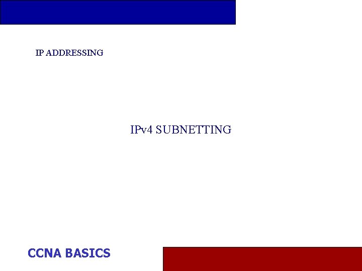 IP ADDRESSING IPv 4 SUBNETTING CCNA BASICS 