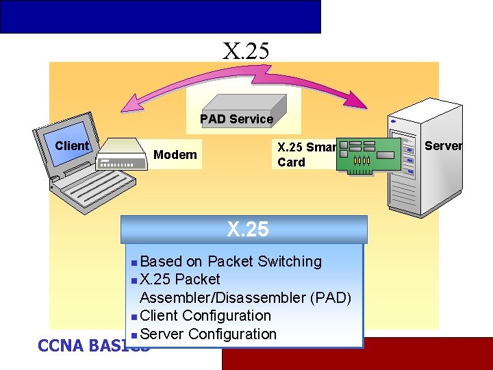 X. 25 PAD Service Client X. 25 Smart Card Modem X. 25 Based on
