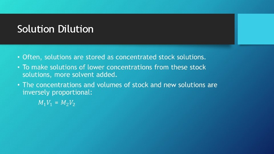 Solution Dilution • 