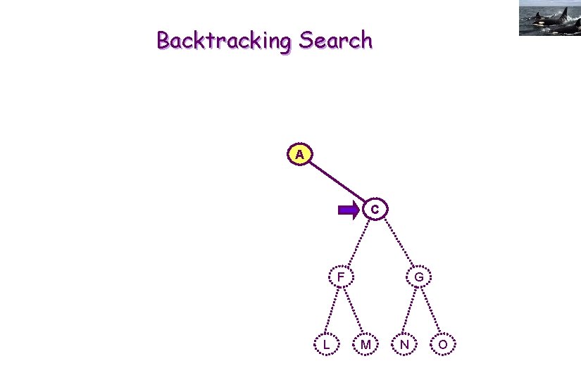Backtracking Search A C F L G M N O 