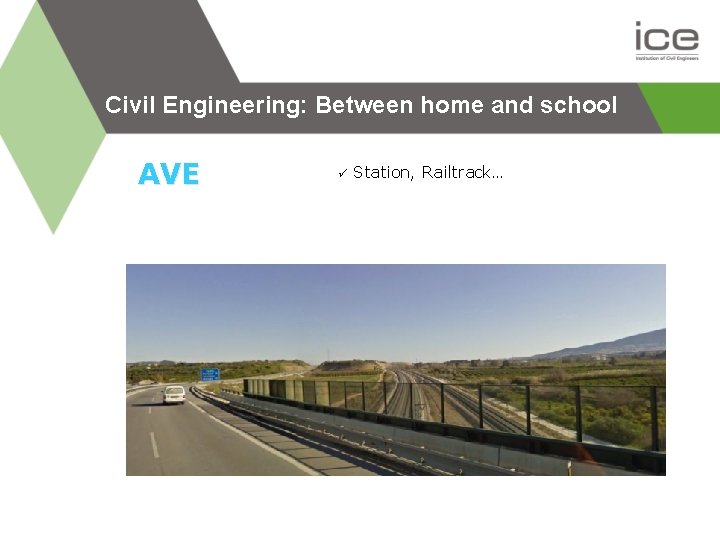 Civil Engineering: Between home and school AVE ü Station, Railtrack… 