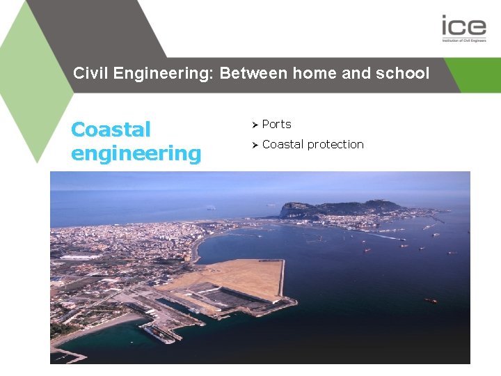 Civil Engineering: Between home and school Coastal engineering Ø Ports Ø Coastal protection 