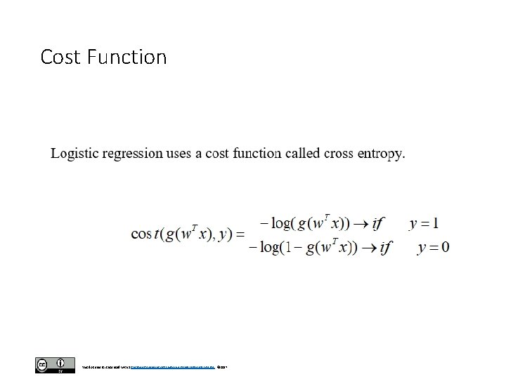 Cost Function This document is licensed with a Creative Commons Attribution 4. 0 International