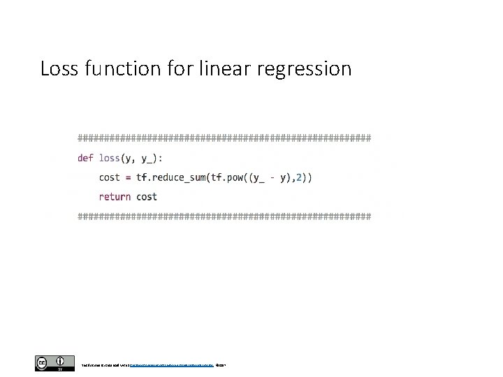Loss function for linear regression This document is licensed with a Creative Commons Attribution
