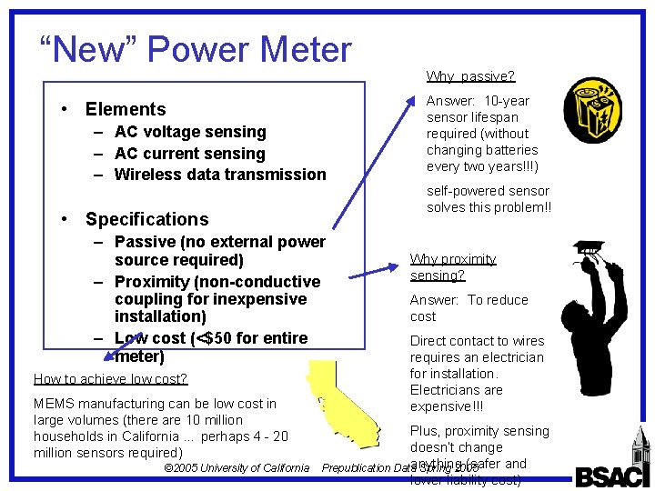 “New” Power Meter • Elements – AC voltage sensing – AC current sensing –
