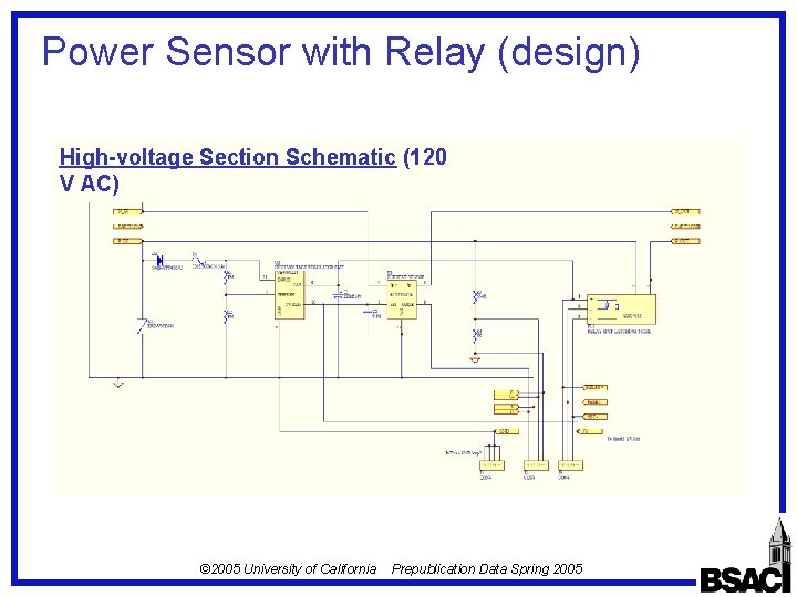 Power Sensor with Relay (design) High-voltage Section Schematic (120 V AC) © 2005 University