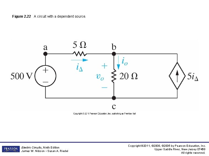 Figure 2. 22 A circuit with a dependent source. Electric Circuits, Ninth Edition James Figure 2. 22 A circuit with a dependent source. Electric Circuits, Ninth Edition James