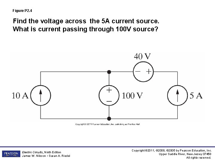 Figure P 2. 4 Find the voltage across the 5 A current source. What Figure P 2. 4 Find the voltage across the 5 A current source. What