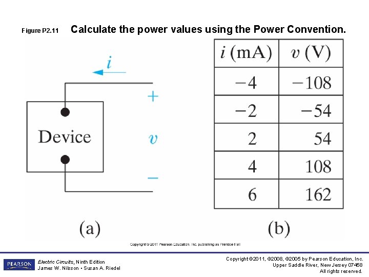 Figure P 2. 11 Calculate the power values using the Power Convention. Electric Circuits, Figure P 2. 11 Calculate the power values using the Power Convention. Electric Circuits,