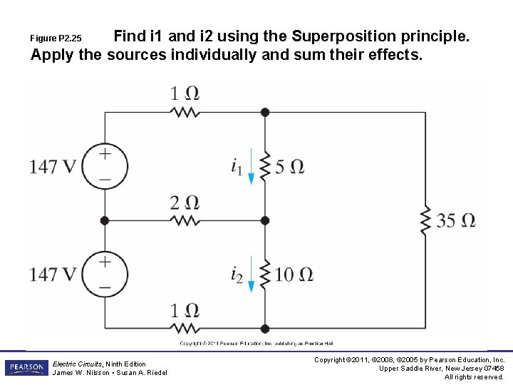 Find i 1 and i 2 using the Superposition principle. Apply the sources individually Find i 1 and i 2 using the Superposition principle. Apply the sources individually