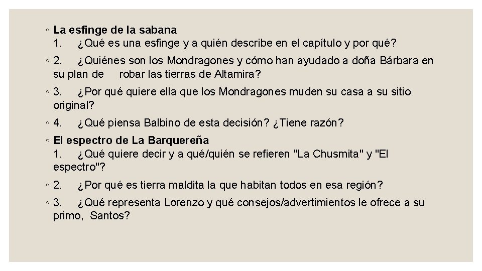 ◦ La esfinge de la sabana 1. ¿Qué es una esfinge y a quién