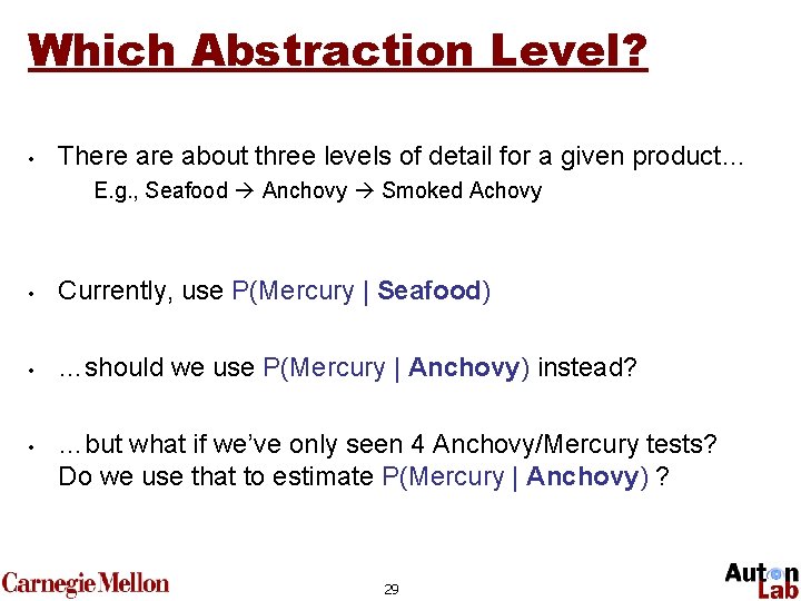 Which Abstraction Level? • There about three levels of detail for a given product…