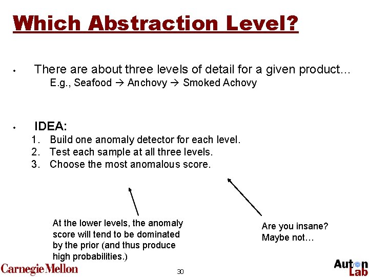 Which Abstraction Level? • There about three levels of detail for a given product…