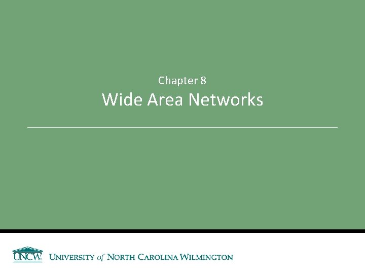 Chapter 8 Wide Area Networks 