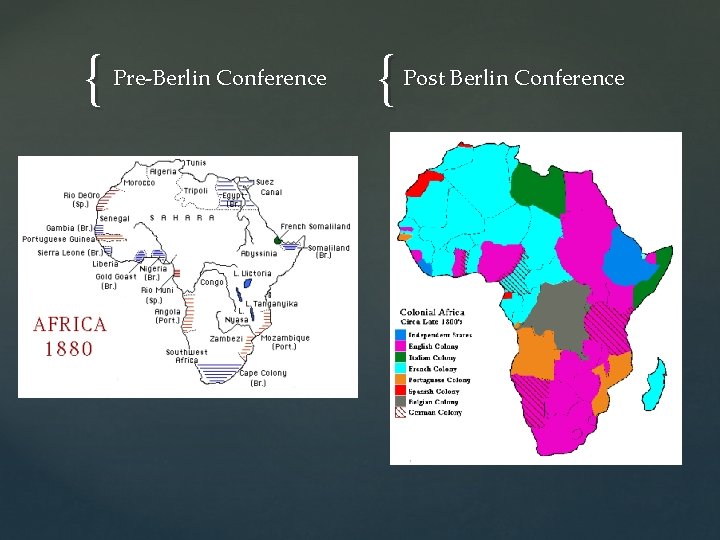 { Pre-Berlin Conference { Post Berlin Conference 