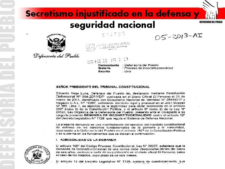 Secretismo injustificado en la defensa y seguridad nacional 