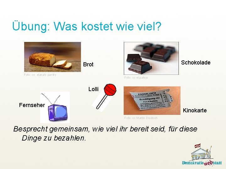 Übung: Was kostet wie viel? Schokolade Brot Foto: cc elana's pantry Foto: cc el