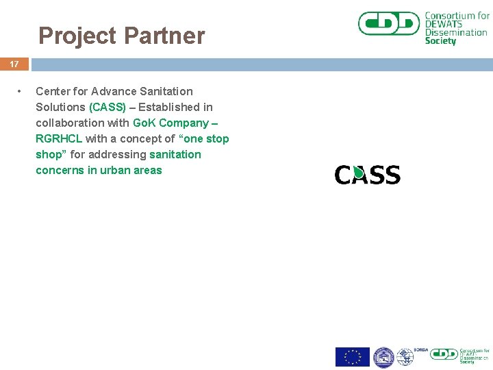 Project Partner 17 • Center for Advance Sanitation Solutions (CASS) – Established in collaboration