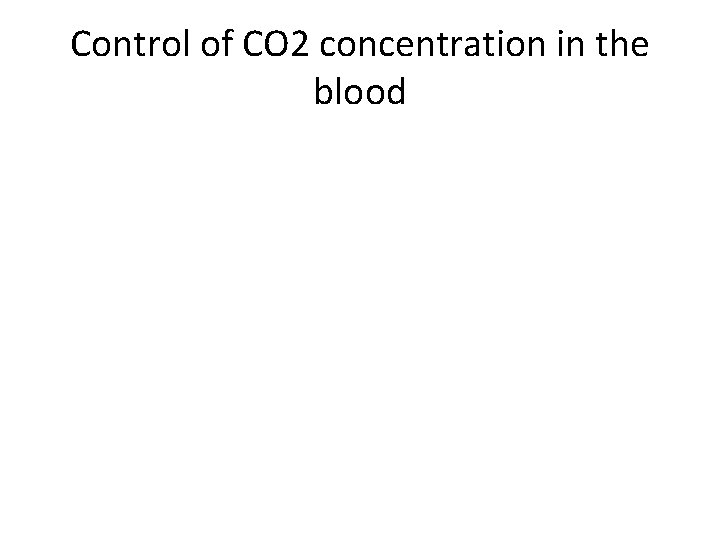 Control of CO 2 concentration in the blood 