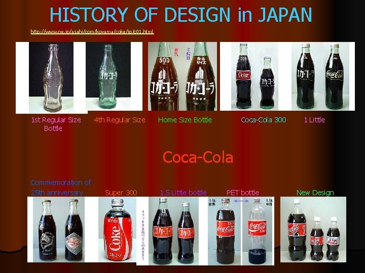 HISTORY OF DESIGN in JAPAN http: //www. ne. jp/asahi/com/koyama/coke/jp/c 01. html 1 st Regular