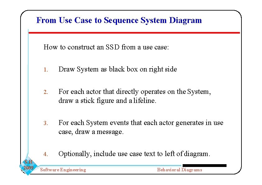 From Use Case to Sequence System Diagram How to construct an SSD from a From Use Case to Sequence System Diagram How to construct an SSD from a