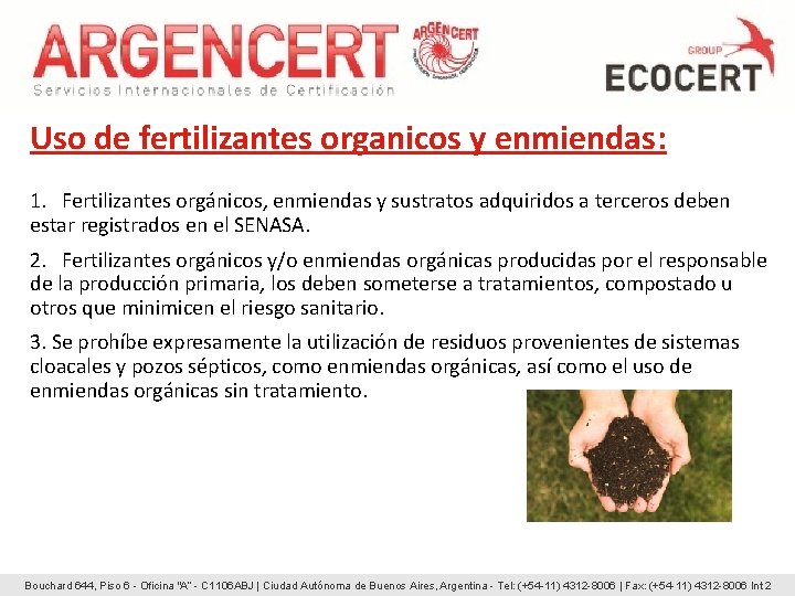 Uso de fertilizantes organicos y enmiendas: 1. Fertilizantes orgánicos, enmiendas y sustratos adquiridos a